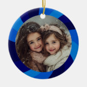 HAPPY HANUKKAH Modern Swirl Star Custom PHOTO Keramisch Ornament (Voorkant)