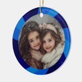 HAPPY HANUKKAH Modern Swirl Star Custom PHOTO Keramisch Ornament (Links)
