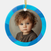 HAPPY HANUKKAH Modern Swirl Star Custom PHOTO Keramisch Ornament (Voorkant)