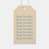 Happy Hanukkah Modern Typografie in Blue Cadeaulabel (Voorkant)