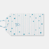 Happy Hanukkah Modern Whimsical Blauwgroen Typogra Cadeaulabel (Achterkant Horizontaal)