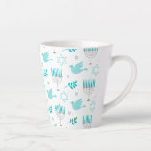 Happy Hanukkah moderne ster van David Menorah Latte Mok (Rechts)