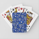 Happy Hanukkah moderne ster van David Menorah Pokerkaarten<br><div class="desc">Dit Chanoeka feestdagen ontwerp heeft een sprankelende blauwe achtergrond met menora en davidster overlay. #hanukkah #chanukah #feestdagen #seasonal #festive #modern #blue #menorah #starofdavid #jewish #stylish #home #elegant #chic #pattern #custom #candles #gifts #cards #playingcards #games #stylish #elegant #fashionable #trendy #trending #style #popular mode</div>