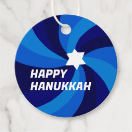 HAPPY HANUKKAH Moderne Wervelster van David Custom Bedankjes Labels