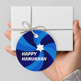 HAPPY HANUKKAH Moderne Wervelster van David Custom Bedankjes Labels