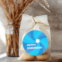 HAPPY HANUKKAH Moderne Wervelster van David Custom Ronde Sticker