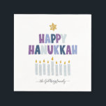 Happy Hanukkah Monogram Party Napkins Servet<br><div class="desc">Wanneer je je voorbereidt op een feestelijke bijeenkomst, een cocktailparty of een diner, zullen onze Hanukkah luiers je tafel een leuke en feestelijke aanraking geven. Ontwerp uw eigen servetten om uw partijen echt uniek te maken. Onze moderne Hanukkah-design zullen de perfecte aanvulling zijn op uw feesttafel. Voeg uw douanetekst aan...</div>