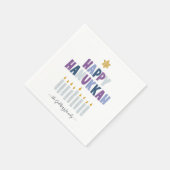 Happy Hanukkah Monogram Party Napkins Servet (Hoek)