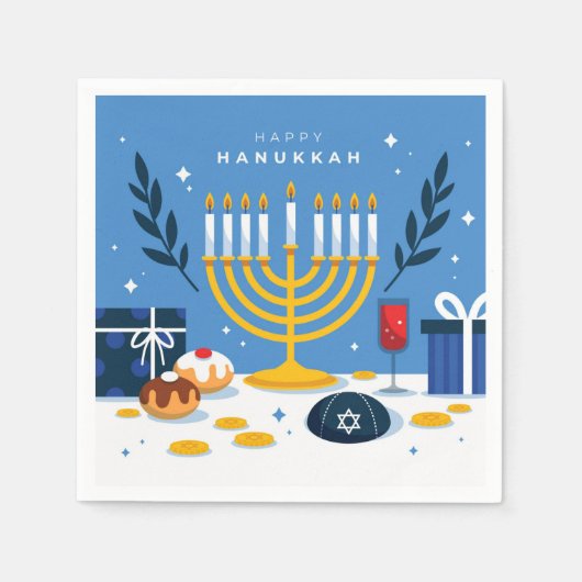 Happy Hanukkah Napkins Servet (Voorkant)