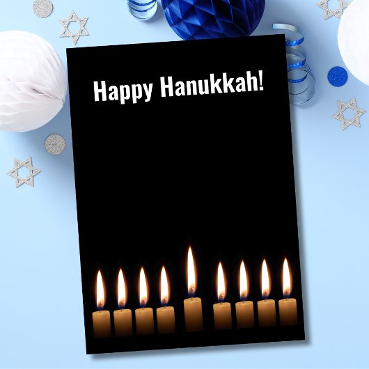 Happy Hanukkah Nine Candles Wenskaart Feestdagenkaart