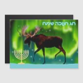 Happy Hanukkah - Northern Lights Moose (Voorkant / Achterkant)