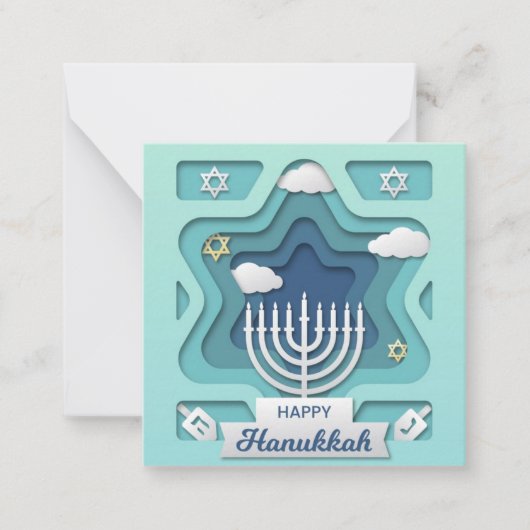 Happy Hanukkah Notitiekaartje (Voorkant)