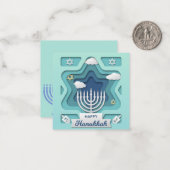 Happy Hanukkah Notitiekaartje (Voorkant / Achterkant in situ)