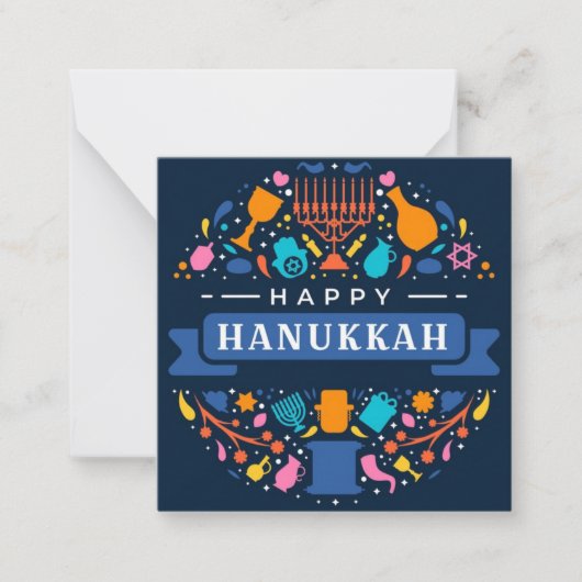 Happy Hanukkah Notitiekaartje (Voorkant)