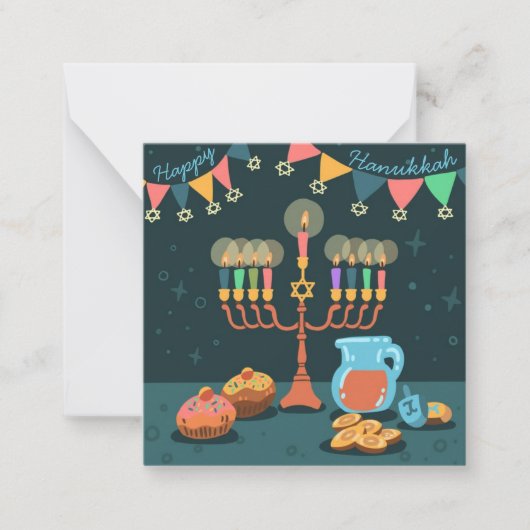 Happy Hanukkah Notitiekaartje (Voorkant)