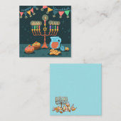 Happy Hanukkah Notitiekaartje (Voorkant / Achterkant)