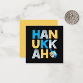 Happy Hanukkah Notitiekaartje (Voorkant / Achterkant in situ)