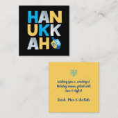 Happy Hanukkah Notitiekaartje (Voorkant / Achterkant)