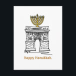 Happy Hanukkah NYC Washington Square Menorah Feestdagenkaart<br><div class="desc">Briefkaart bevat een originele markeringsillustratie van een klassiek NYC-merkteken "opgekleed" voor het vakantieseizoen. Ideaal voor het verzenden van Hanoekagroeten!</div>