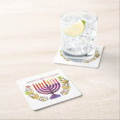 Happy Hanukkah-Onderzetters Kartonnen Onderzetters (Insitu)