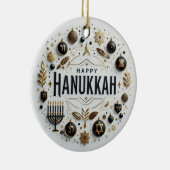 Happy Hanukkah-Ornament Keramisch Ornament (Rechts)