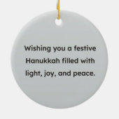 Happy Hanukkah-Ornament Keramisch Ornament (Achterkant)