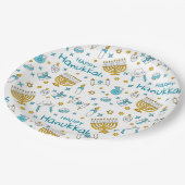 Happy Hanukkah Paper-Bord Papieren Bordje (Gekanteld)