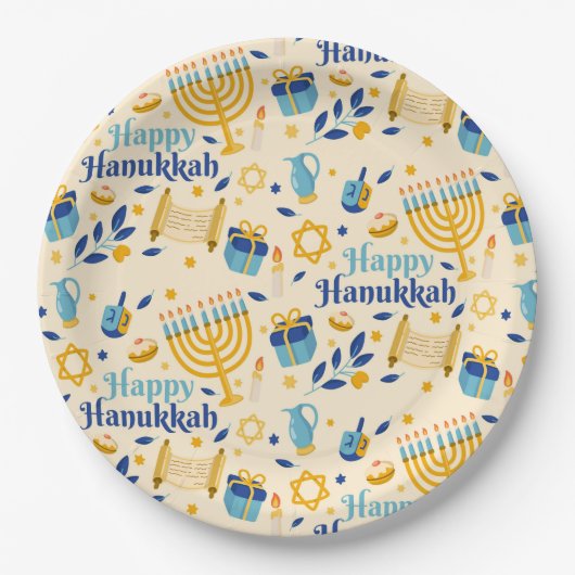 Happy Hanukkah Paper-Bord Papieren Bordje (Voorkant)