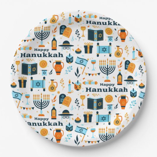 Happy Hanukkah Paper-Bord Papieren Bordje (Voorkant)