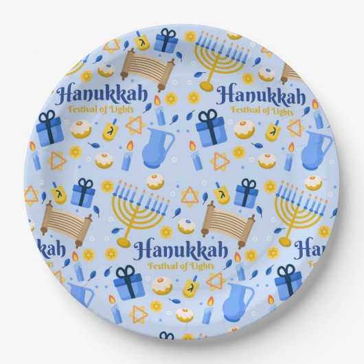 Happy Hanukkah Paper-Bord Papieren Bordje (Voorkant)