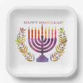 Happy Hanukkah Paper-Borden Papieren Bordje (Voorkant)