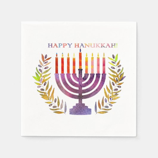 Happy Hanukkah Paper Napkins Servet (Voorkant)