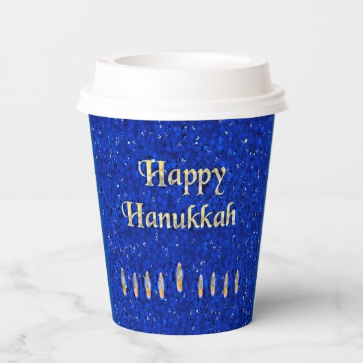 Happy Hanukkah Papieren Bekers (Achterkant)