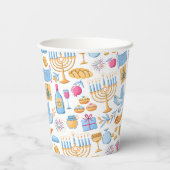 Happy Hanukkah Papieren Bekers (Achterkant)