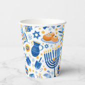 Happy Hanukkah Papieren Bekers (Achterkant)