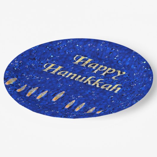 Happy Hanukkah Papieren Bordje (Gekanteld)