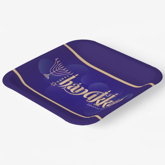 Happy Hanukkah Papieren Bordje (Gebogen)