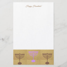 Happy Hanukkah Party Festival van de lichten Prach Briefpapier