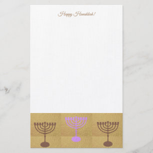 Happy Hanukkah Party Festival van de lichten Prach Briefpapier