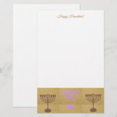 Happy Hanukkah Party Festival van de lichten Prach Briefpapier (Voorkant / Achterkant)