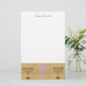 Happy Hanukkah Party Festival van de lichten Prach Briefpapier (Staand voorkant)