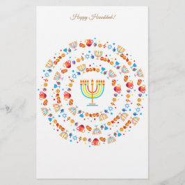 Happy Hanukkah Party Festival van de lichten Prach Briefpapier