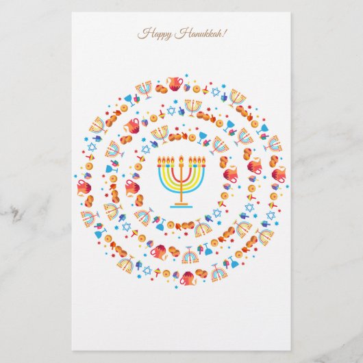 Happy Hanukkah Party Festival van de lichten Prach Briefpapier (Voorkant)
