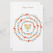 Happy Hanukkah Party Festival van de lichten Prach Briefpapier (Voorkant / Achterkant)