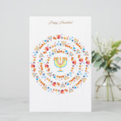 Happy Hanukkah Party Festival van de lichten Prach Briefpapier (Staand voorkant)