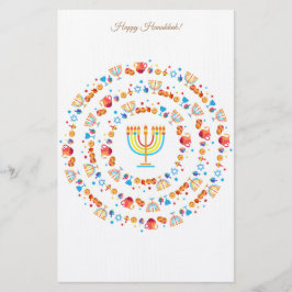 Happy Hanukkah Party Festival van de lichten Prach Briefpapier