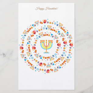 Happy Hanukkah Party Festival van de lichten Prach Briefpapier