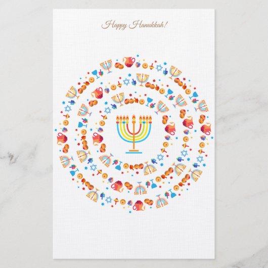 Happy Hanukkah Party Festival van de lichten Prach Briefpapier (Voorkant)