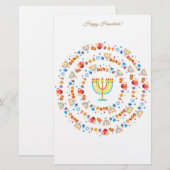 Happy Hanukkah Party Festival van de lichten Prach Briefpapier (Voorkant / Achterkant)