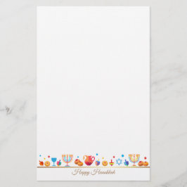 Happy Hanukkah Party Festival van de lichten Prach Briefpapier